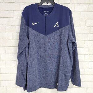 Nike Atlanta Braves MLB Authentic 1/4 Zip Pullover Navy XL